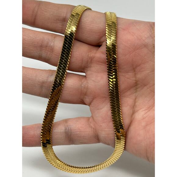 Atolea Gold Tone Chunky Herringbone Choker - Picture 7 of 7